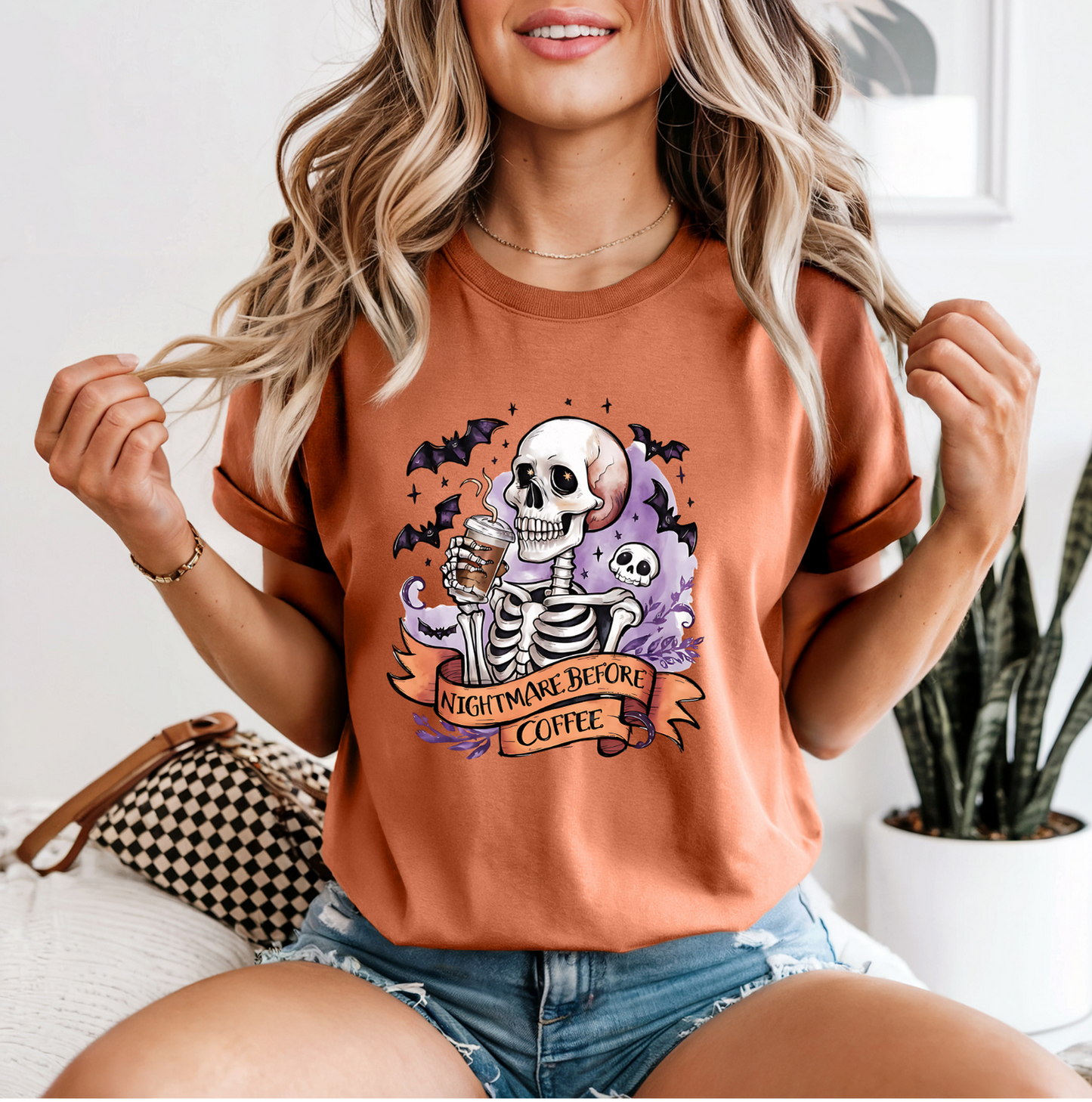 NIGHTMARE BEFORE COFFEE HALLOWEEN TEE