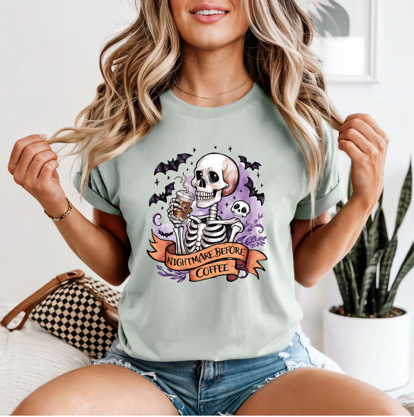 NIGHTMARE BEFORE COFFEE HALLOWEEN TEE