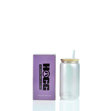 IRIDESCENT SHIMMER GLASS CAN