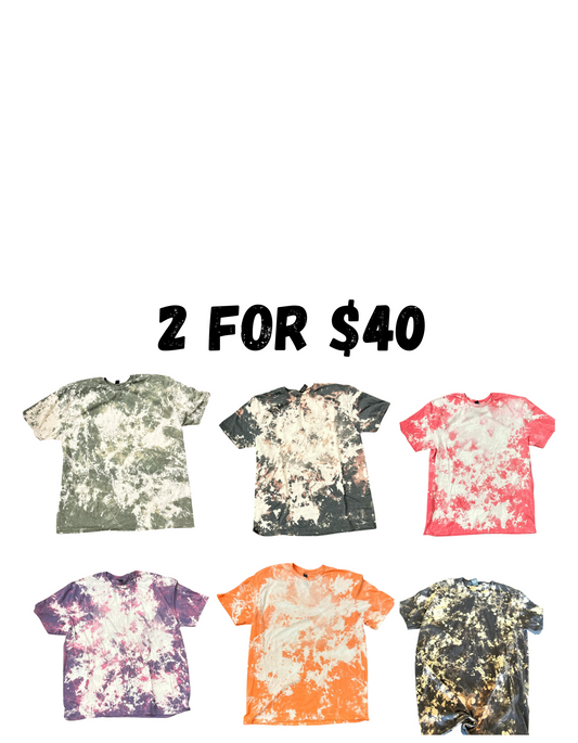 HALLOWEEN BLEACHED TEES 2 FOR 40